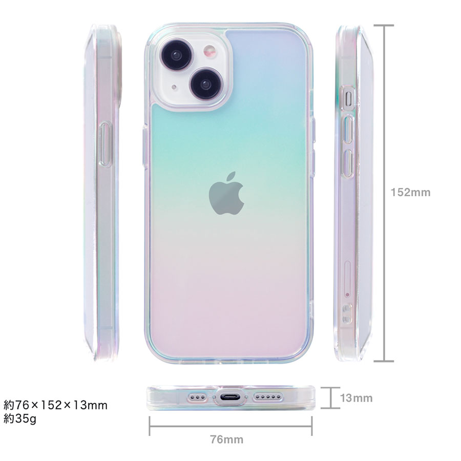 iPhone15 / 15 Pro 対応　iPhoneケース クリアケース Carat キラキラ オーロラ iPhone 2023年発売 6.1インチ (2,3レンズタイプ）